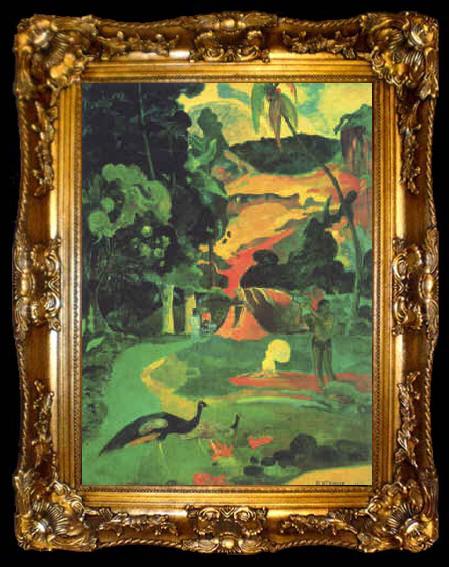 framed  Paul Gauguin Landscape with Peacocks, ta009-2